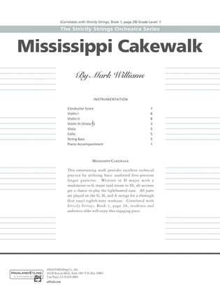 Book cover for Mississippi Cakewalk: Score