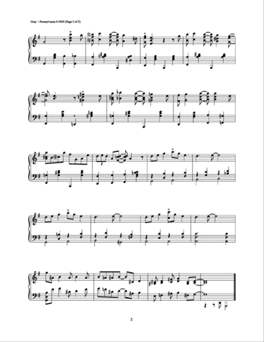 Pennsylvania 6-5000 Pennsylvania 6-5000 Piano Solo scores gallery preview page 2