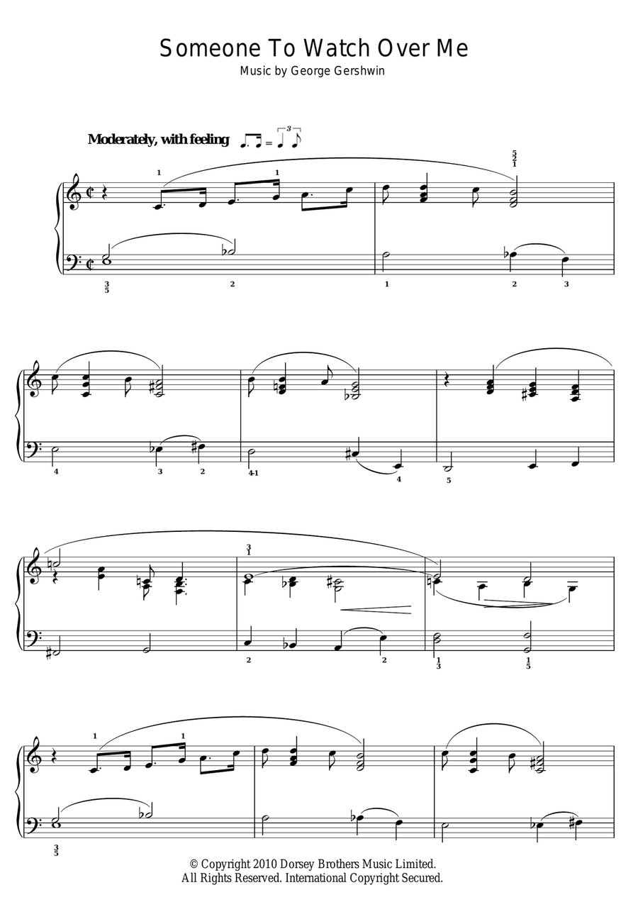 Someone To Watch Over Me Someone To Watch Over Me Easy Piano scores gallery preview page 1