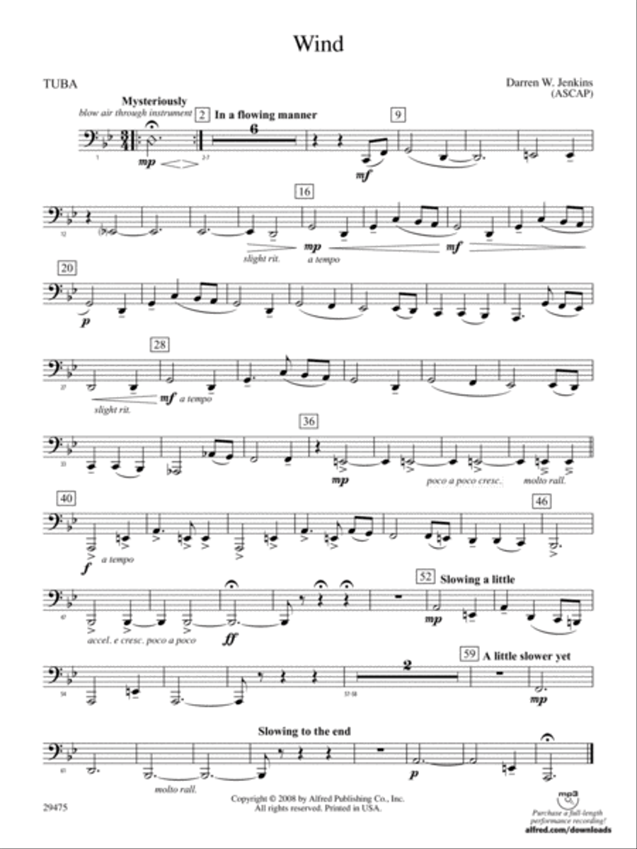 Wind: Tuba Concert Band scores gallery preview page 1