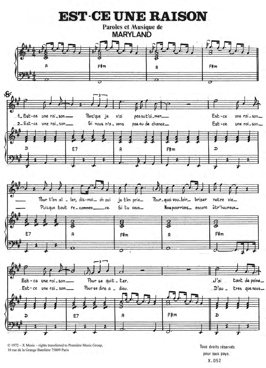 Est Ce Une Raison Voice scores gallery preview page 1
