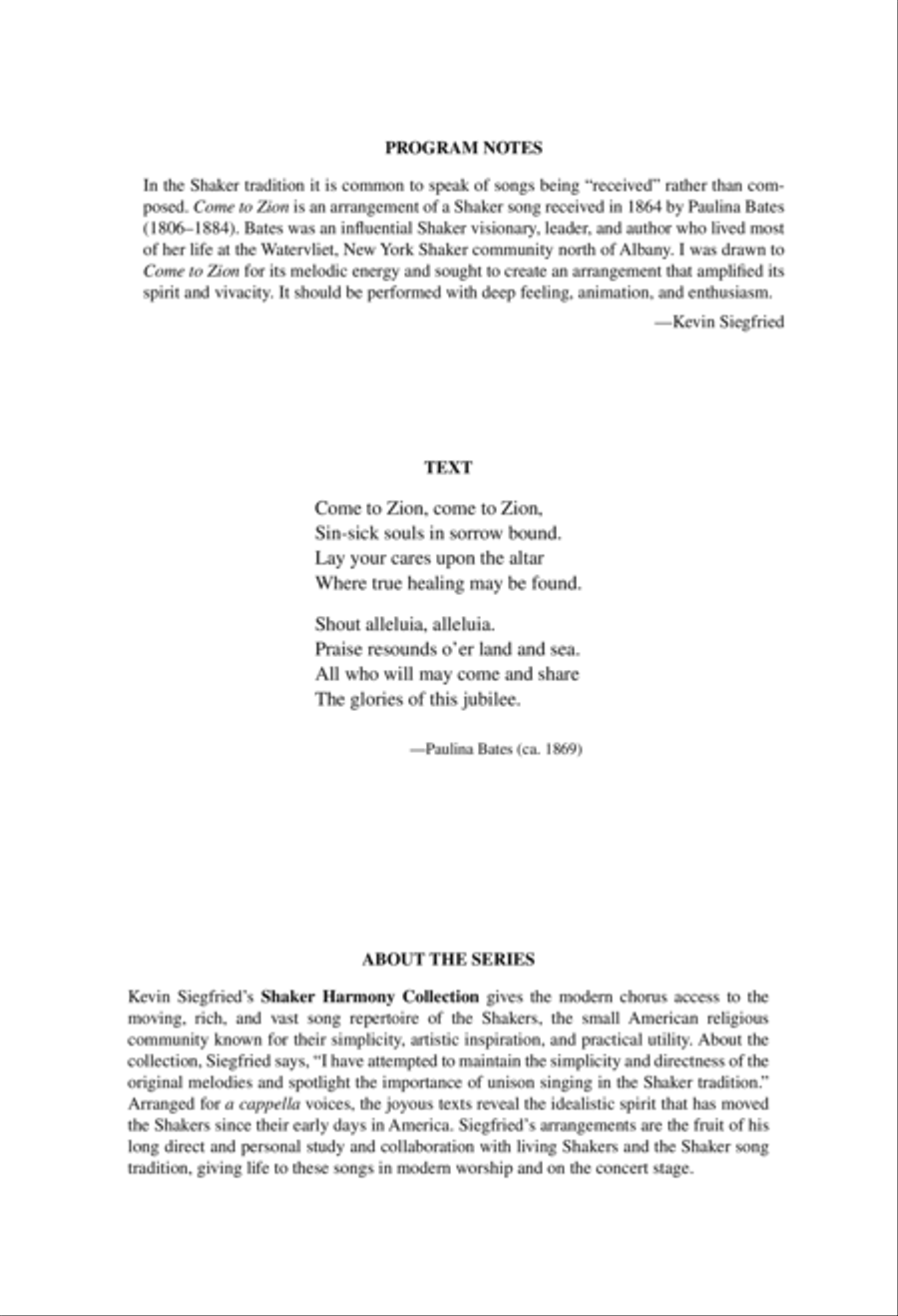 Come to Zion 4-Part scores gallery preview page 2
