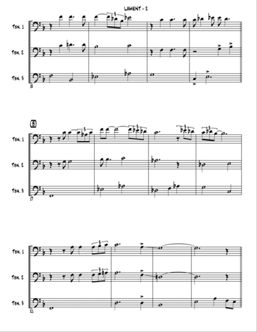 Lament Lament Trombone Trio scores gallery preview page 3