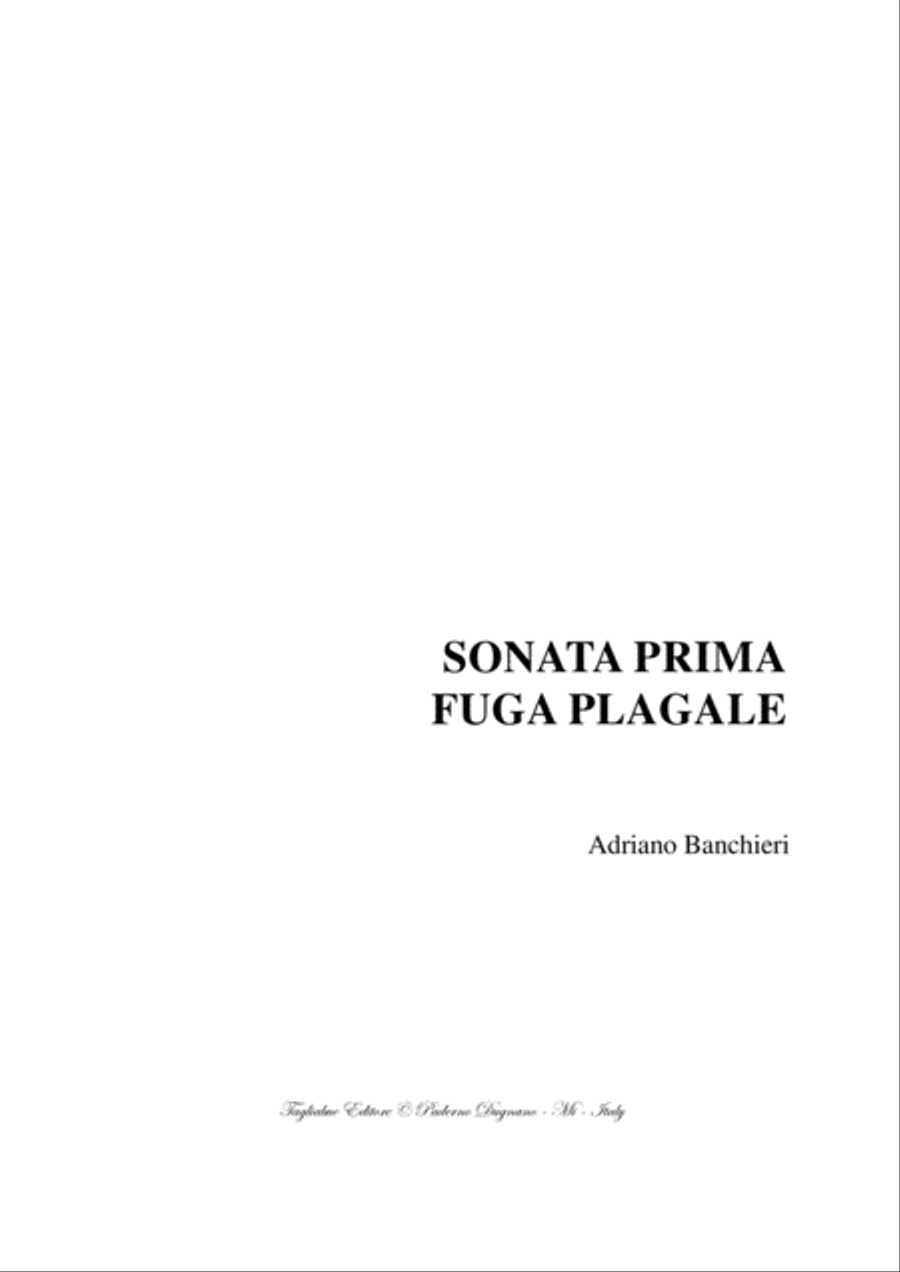SONATA PRIMA - Fuga Plagale - Banchieri - For Organ Organ Solo scores gallery preview page 1