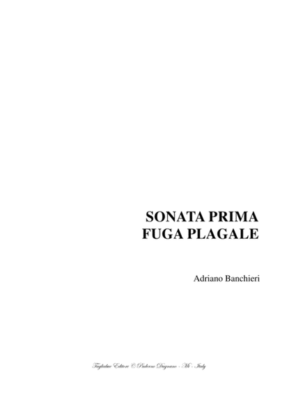 SONATA PRIMA - Fuga Plagale - Banchieri - For Organ image number null