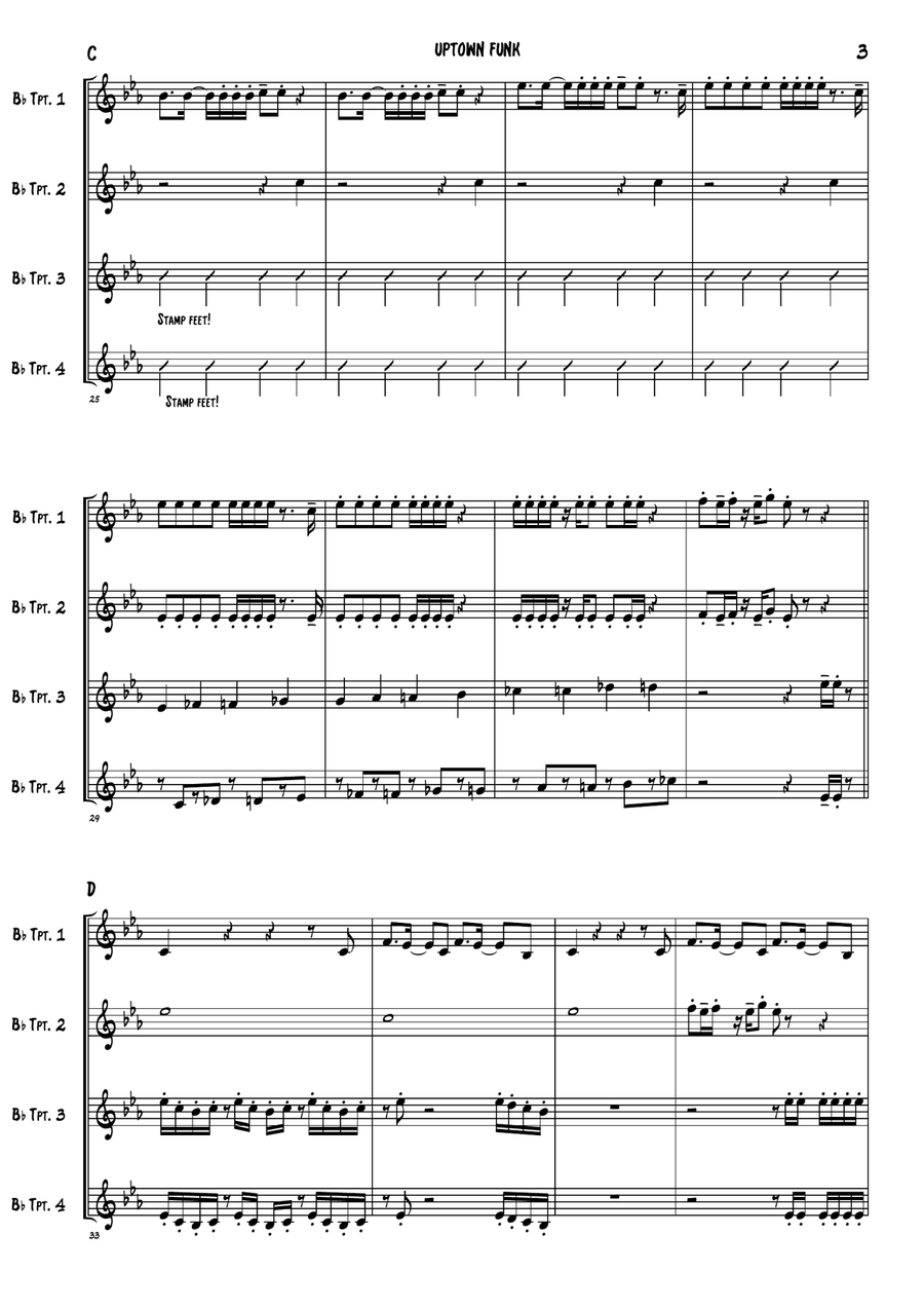 Uptown Funk Brass Ensemble scores gallery preview page 3