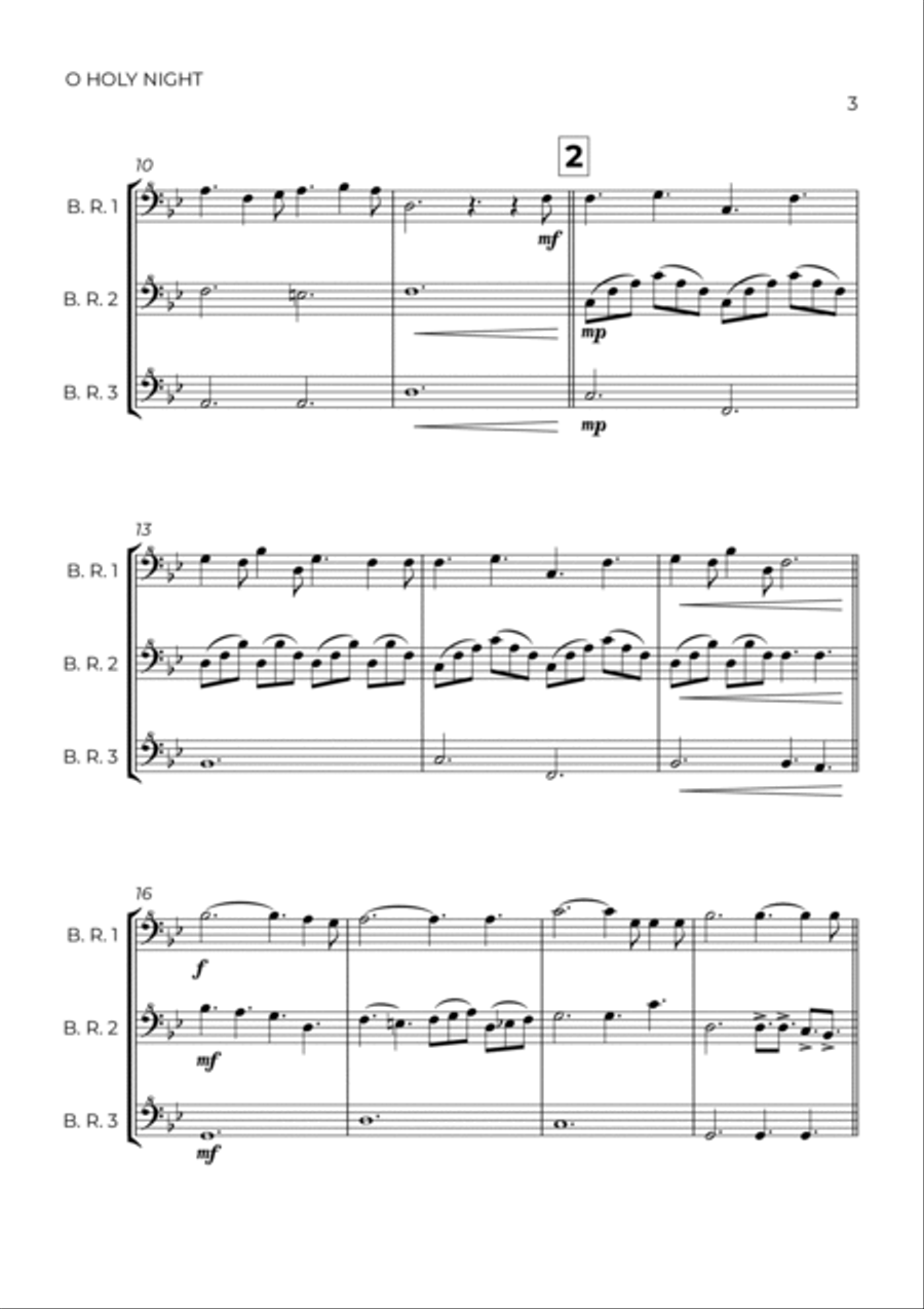 O Holy Night Bass Recorder scores gallery preview page 3
