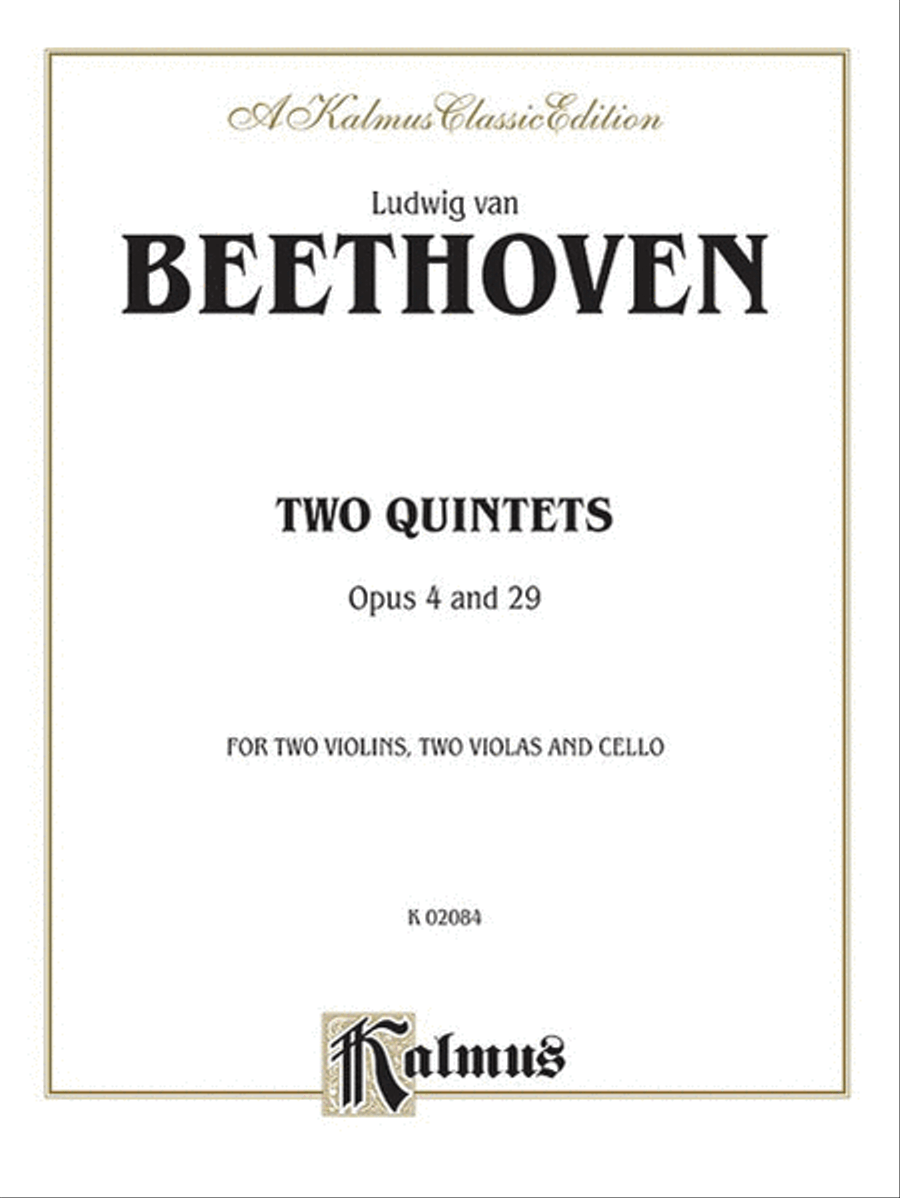 Two Quintets, Op. 4 and Op. 29 Small Ensemble scores gallery preview page 1