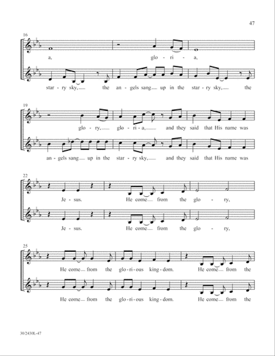 Simply Spirituals Unison Choir scores gallery preview page 48