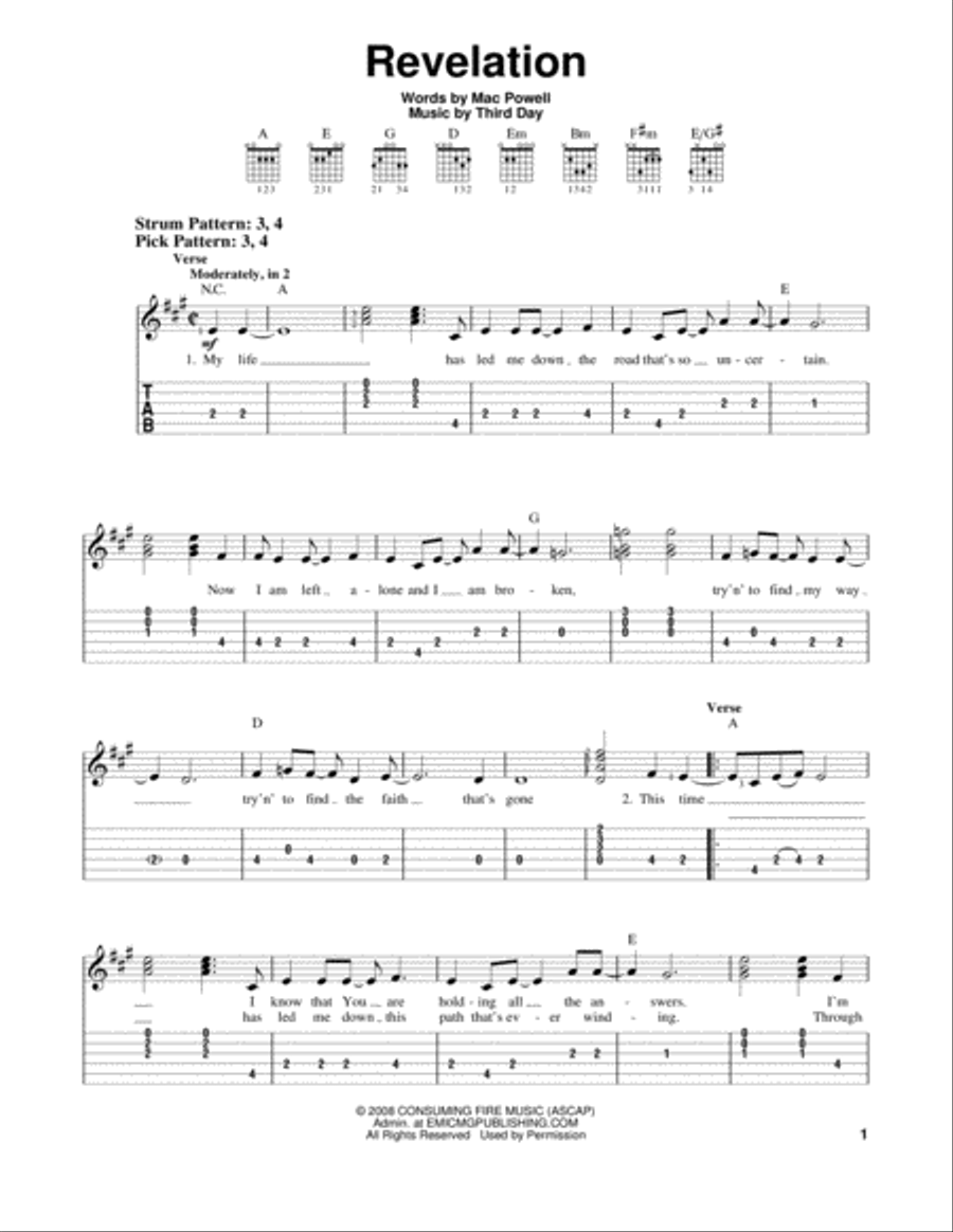 Revelation Acoustic Guitar scores gallery preview page 1