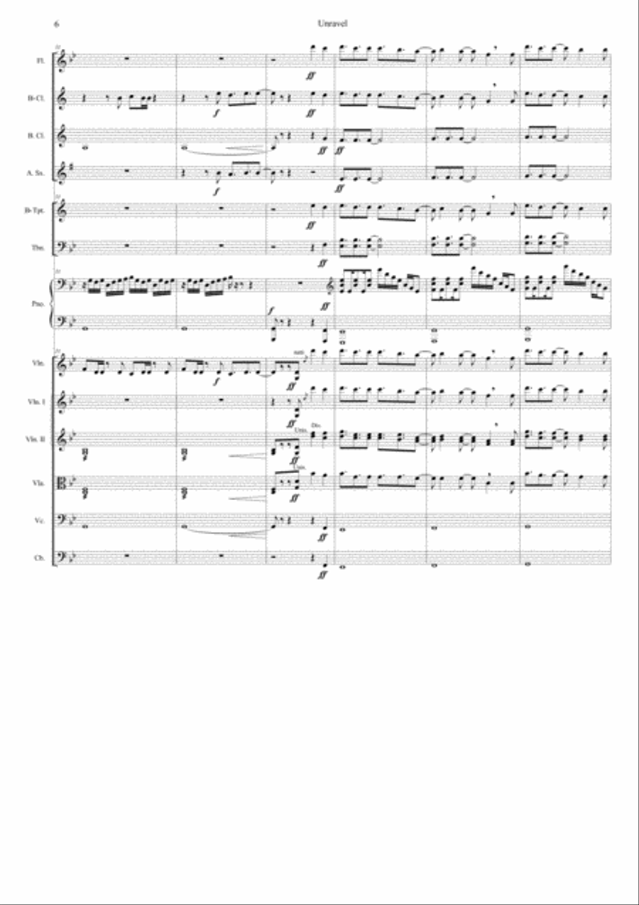 Tokyo Ghoul OP --- Unravel, for Chamber Orchestra Chamber Orchestra scores gallery preview page 6
