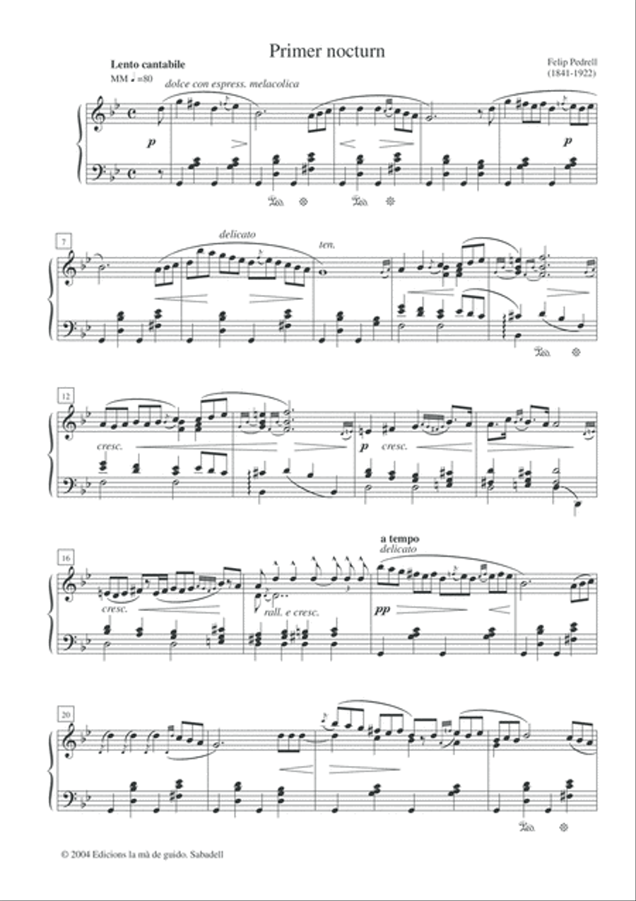 Primer nocturn Piano Solo scores gallery preview page 5