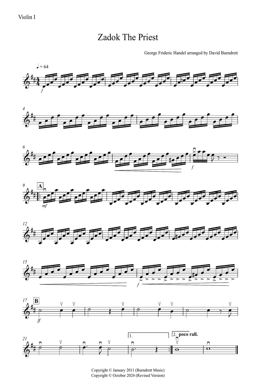 Zadok the Priest for Beginner and Advanced String Orchestra String Orchestra scores gallery preview page 4