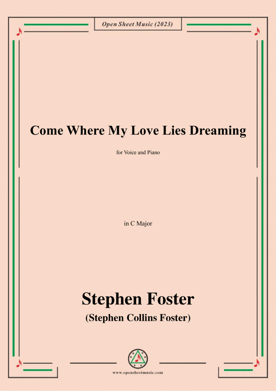 S. Foster-Come Where My Love Lies Dreaming,in C Major Voice scores gallery preview page 1