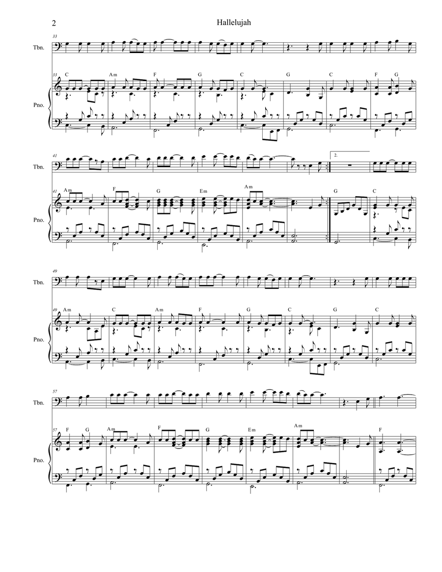 Hallelujah Piano scores gallery preview page 2