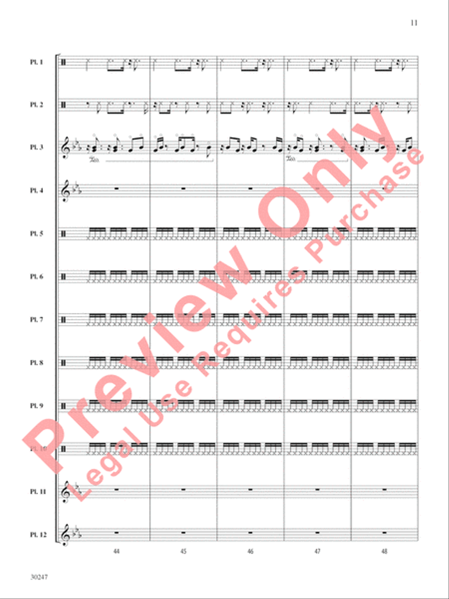 Clapping Music Variations Percussion Ensemble scores gallery preview page 12