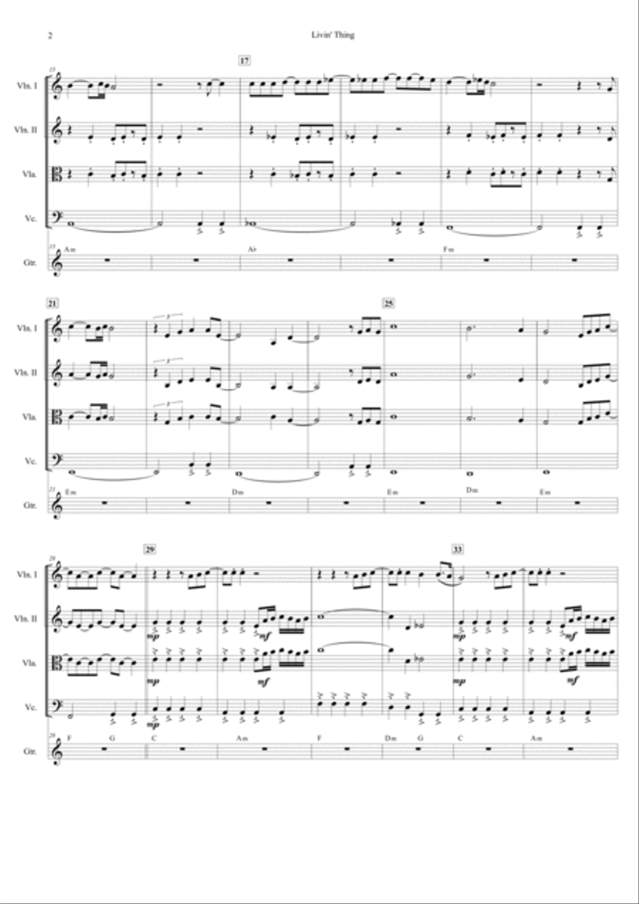 Livin' Thing String Quartet scores gallery preview page 3
