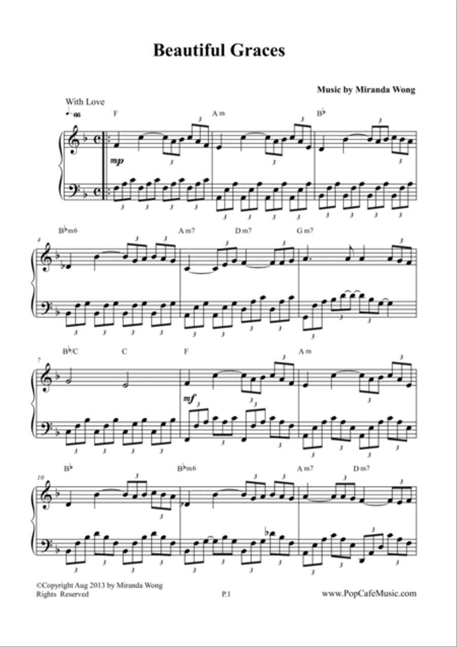 Beautiful Graces - Romantic Piano Music Easy Piano scores gallery preview page 2