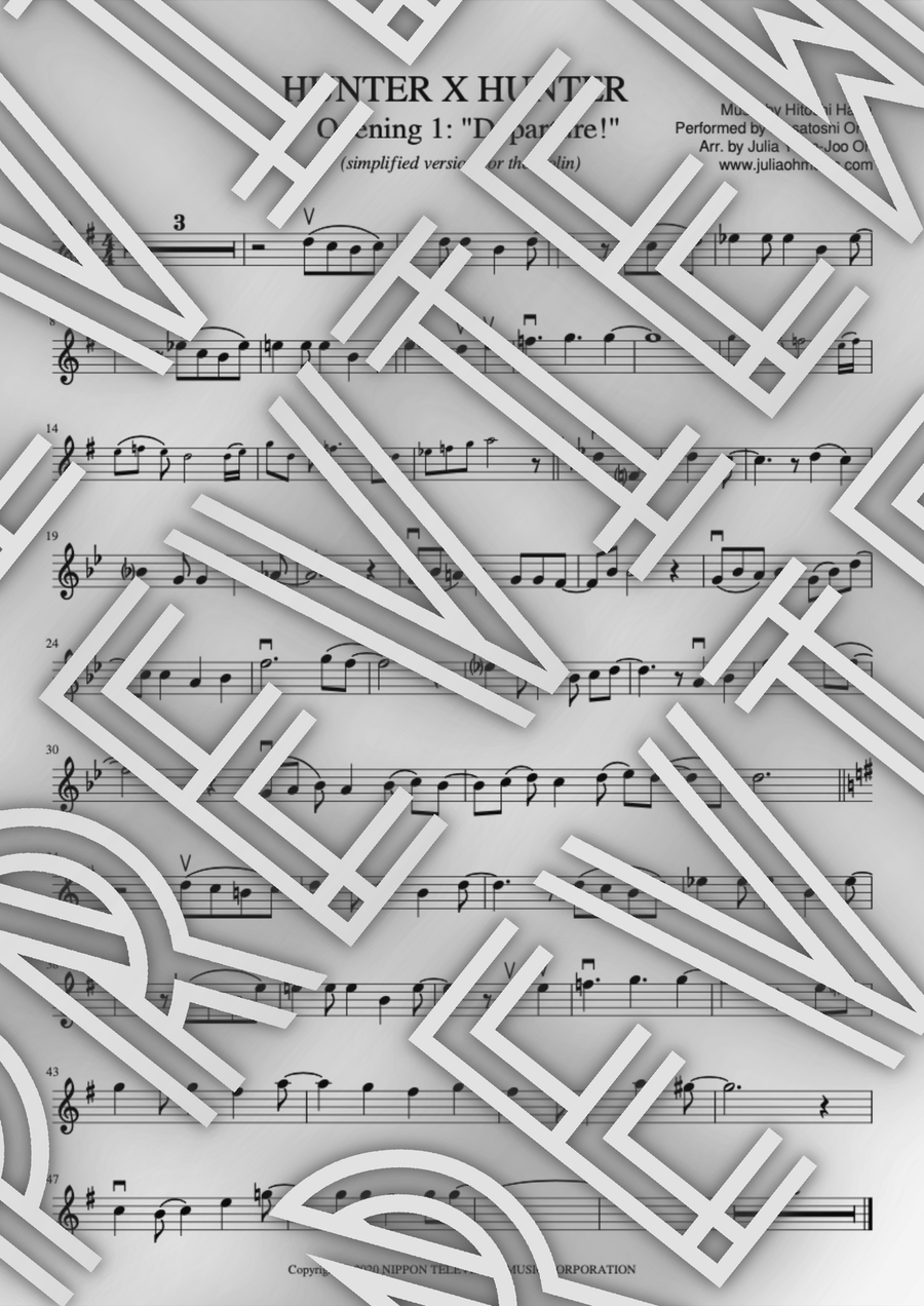 Departure! Violin Solo scores gallery preview page 1