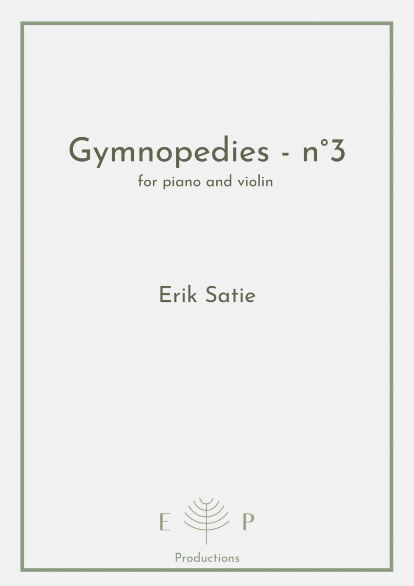 Gymnopedie - n°3 for violin and piano image number null