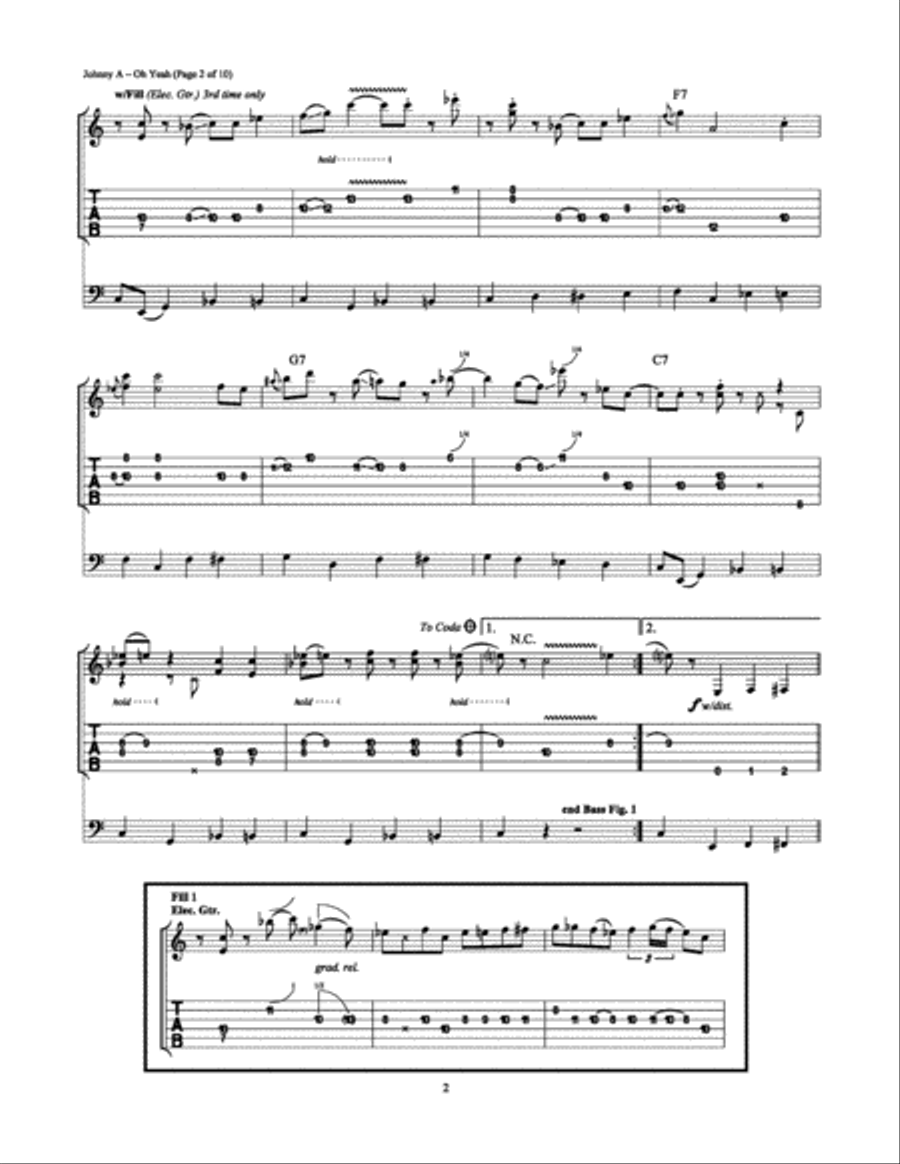 Oh Yeah Oh Yeah Electric Guitar scores gallery preview page 2