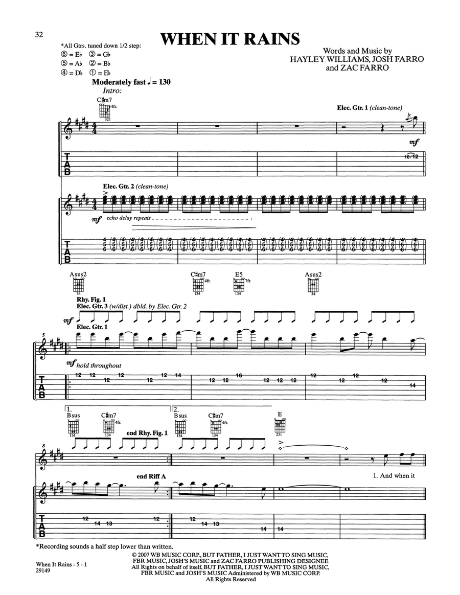 When It Rains Acoustic Guitar scores gallery preview page 1