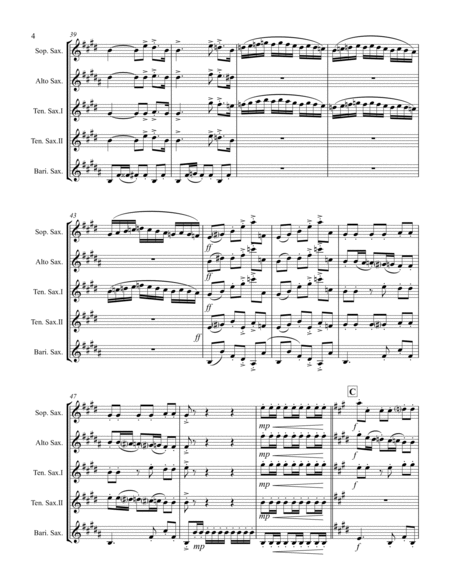 Albéniz - “Sevilla” from Suite Española (for Saxophone Quintet SATTB) image number null