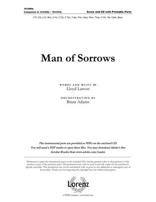Book cover for Man of Sorrows - Orchestral Score with Printable Parts