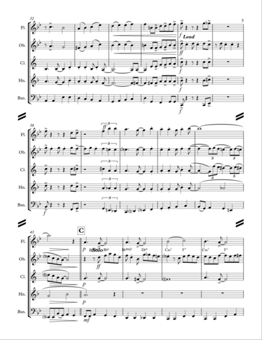 CHICAGO (That Toddlin' Town) (for Woodwind Quintet) Woodwind Quintet scores gallery preview page 4