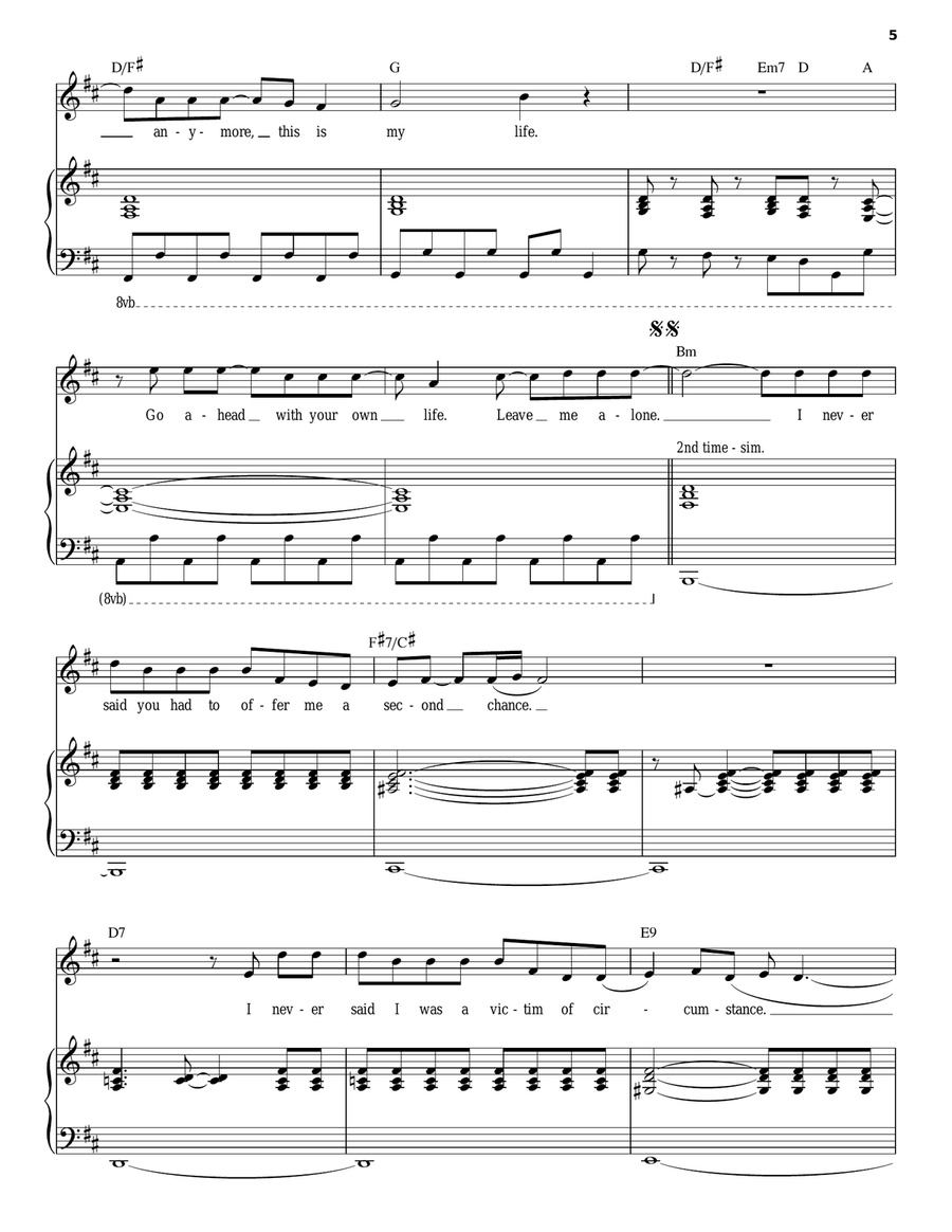 My Life Piano, Vocal scores gallery preview page 5