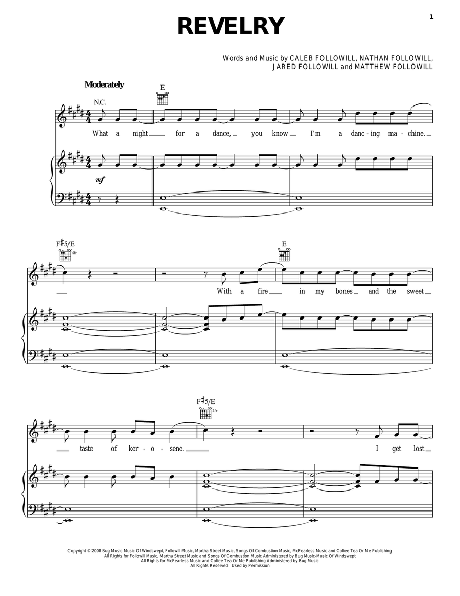 Revelry Revelry Piano, Vocal, Guitar scores gallery preview page 1