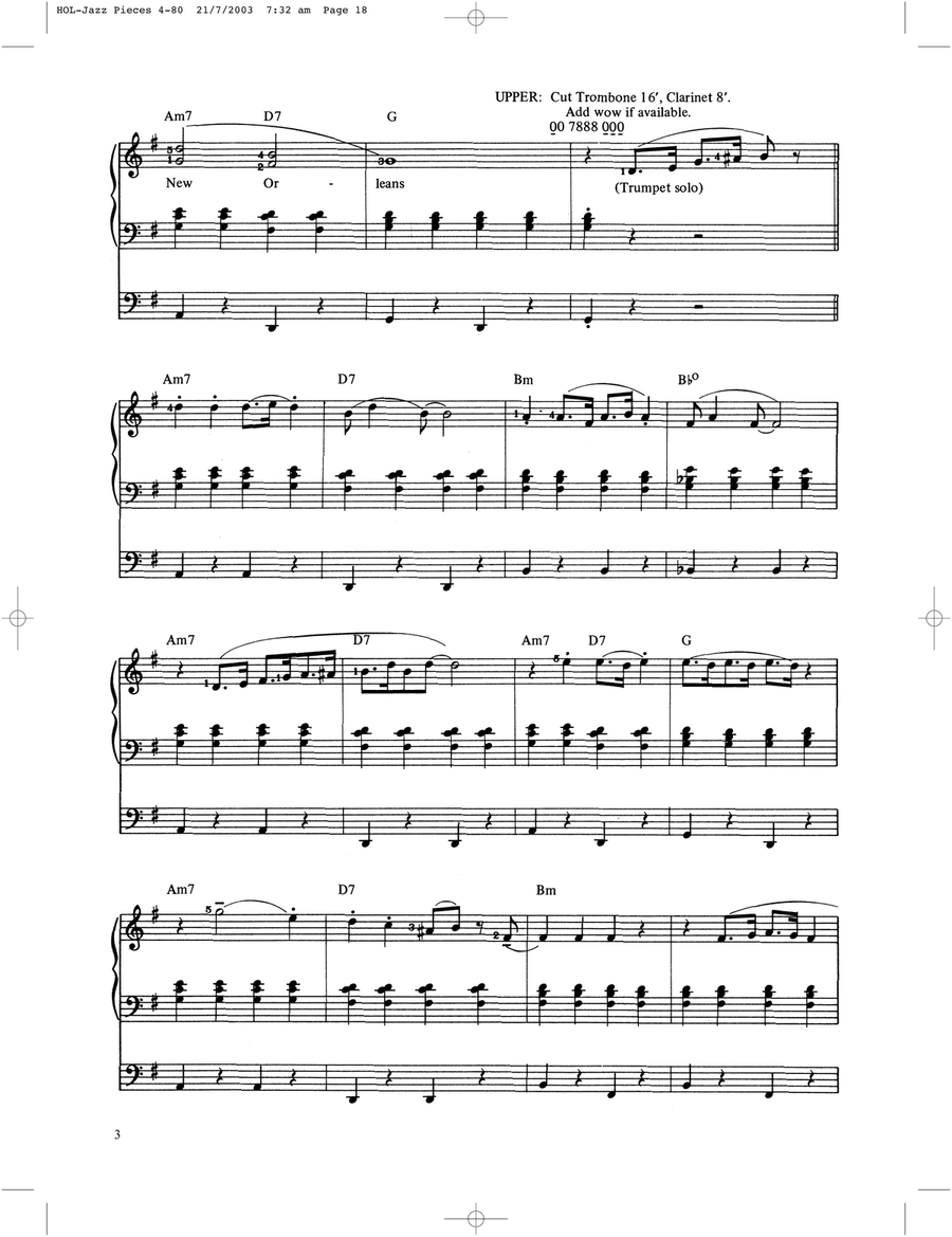 Way Down Yonder In New Orleans Organ Solo scores gallery preview page 3