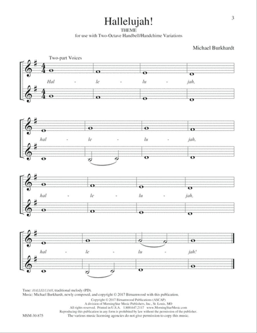 Variations on Hallelujah 3-Octaves scores gallery preview page 3