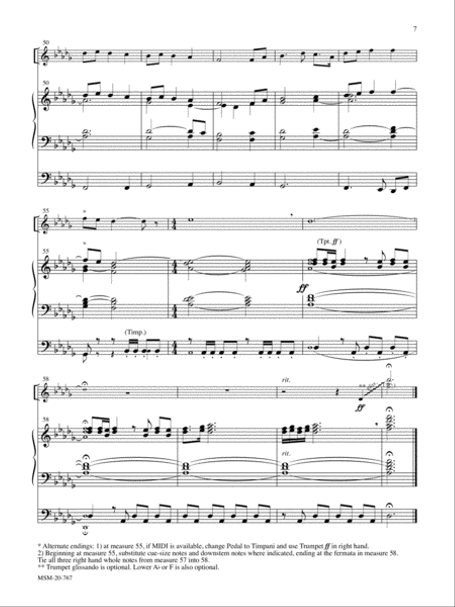 Festival Prelude on Thaxted for Trumpet and Organ Flugelhorn scores gallery preview page 4