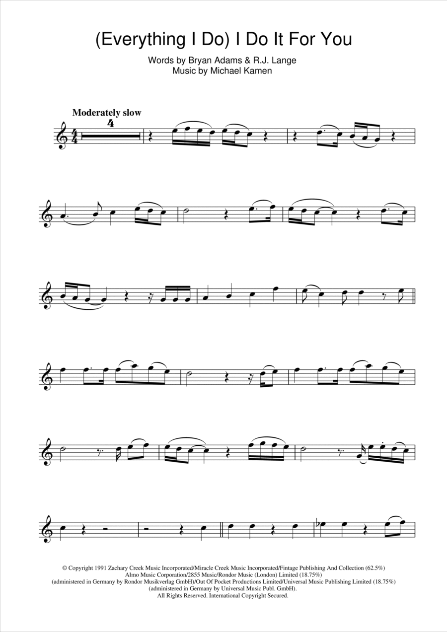 (Everything I Do) I Do It For You Flute Solo scores gallery preview page 1