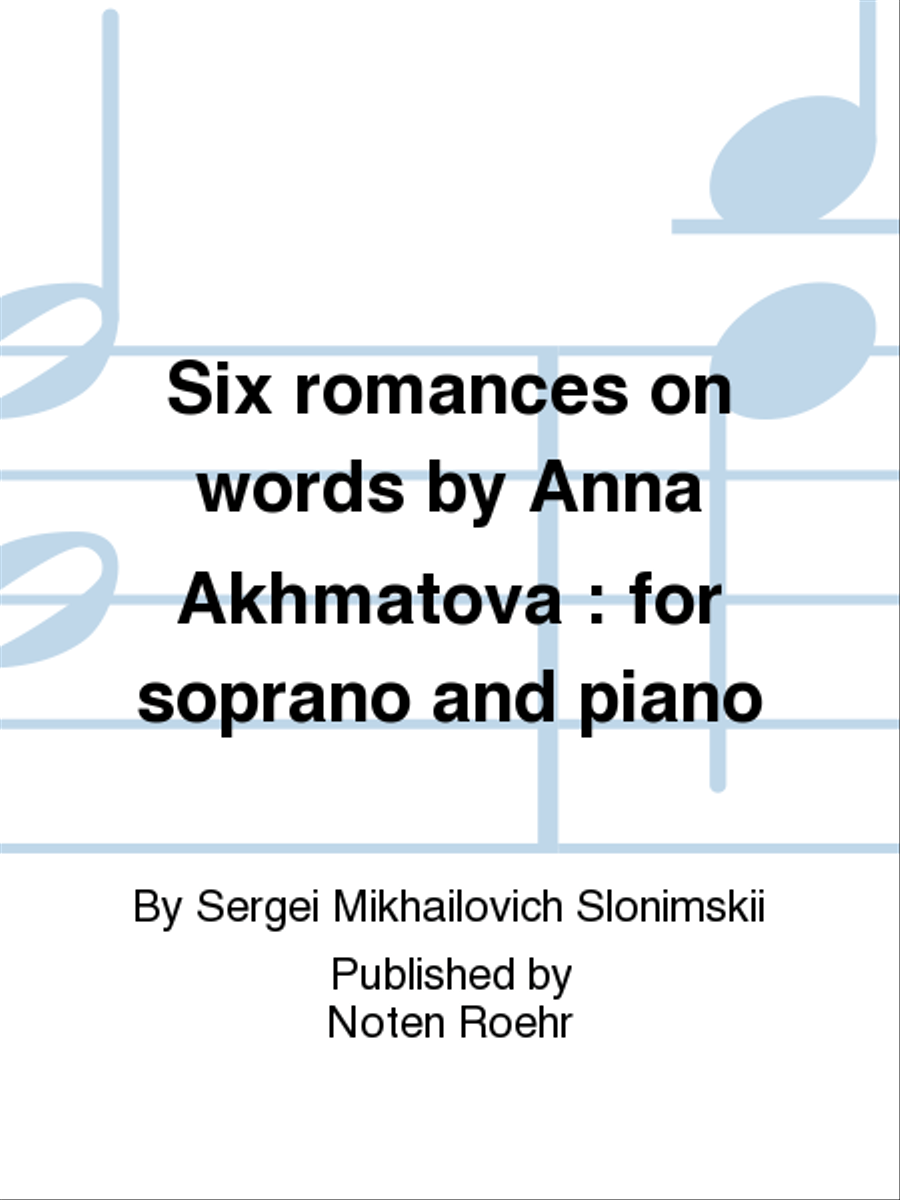Shest' romansov na slova Anny Akhmatovoi Soprano Voice scores gallery preview page 1