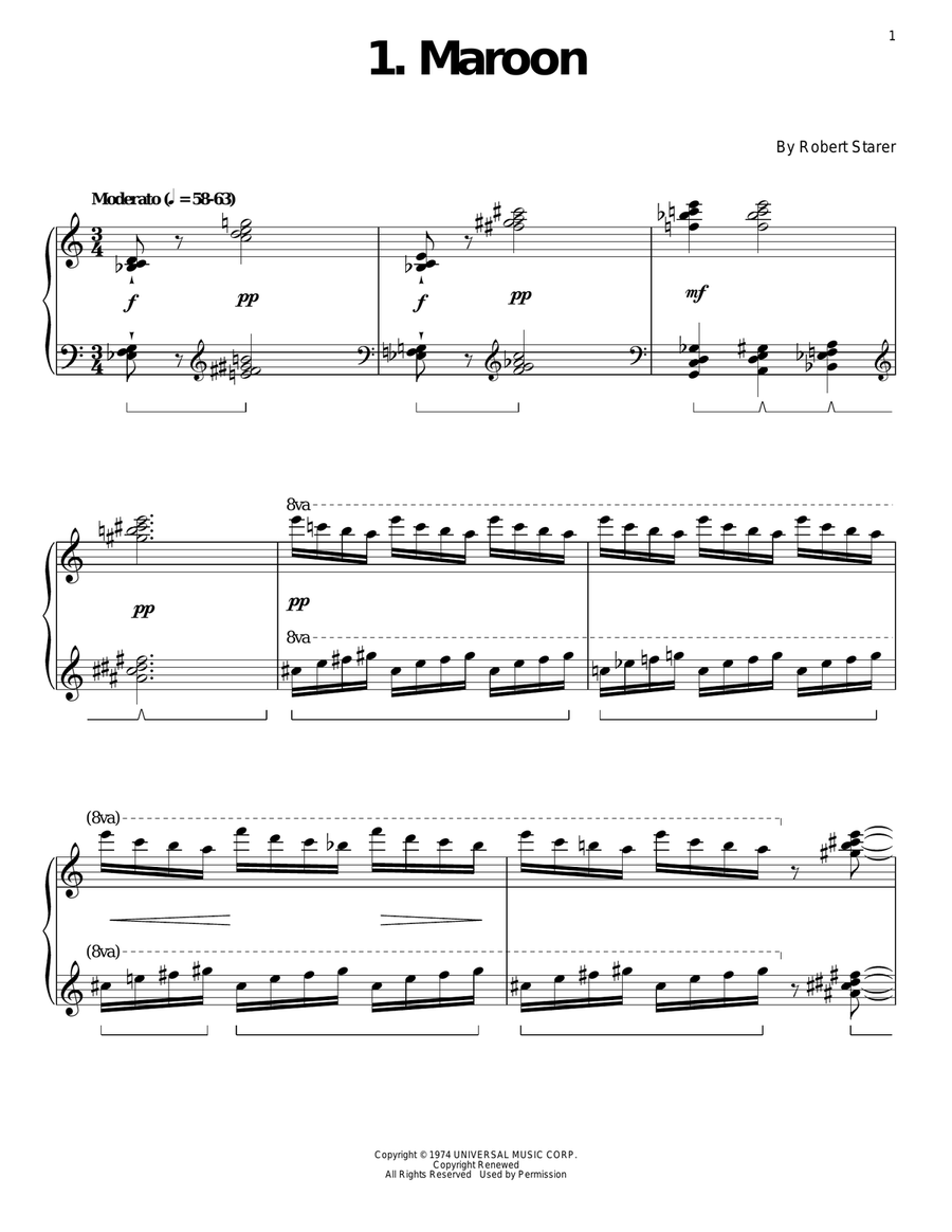 Maroon Maroon Piano Solo scores gallery preview page 1
