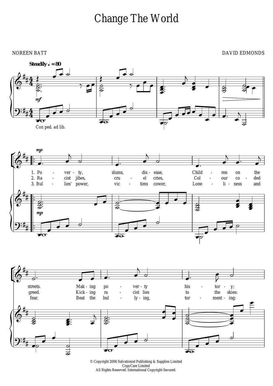 Change The World Piano, Vocal, Guitar scores gallery preview page 1