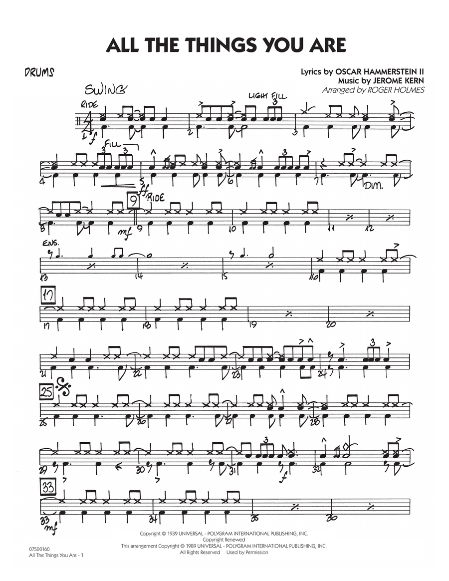 All The Things You Are - Drums Jazz Ensemble scores gallery preview page 1
