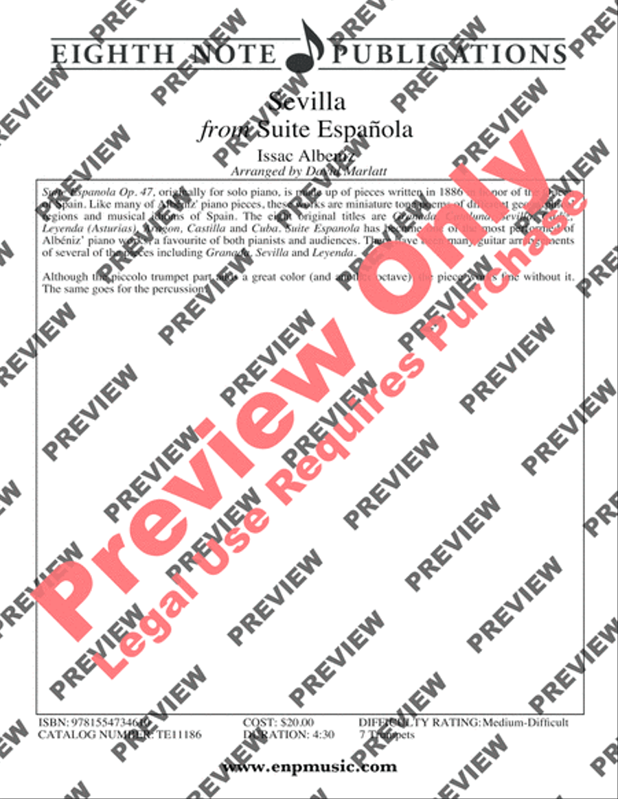 Sevilla (from Suite Espanola) Small Ensemble scores gallery preview page 2
