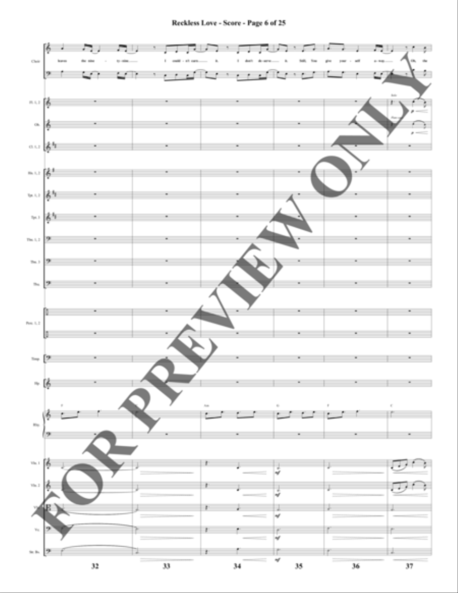 Reckless Love - Orchestration Choir scores gallery preview page 7