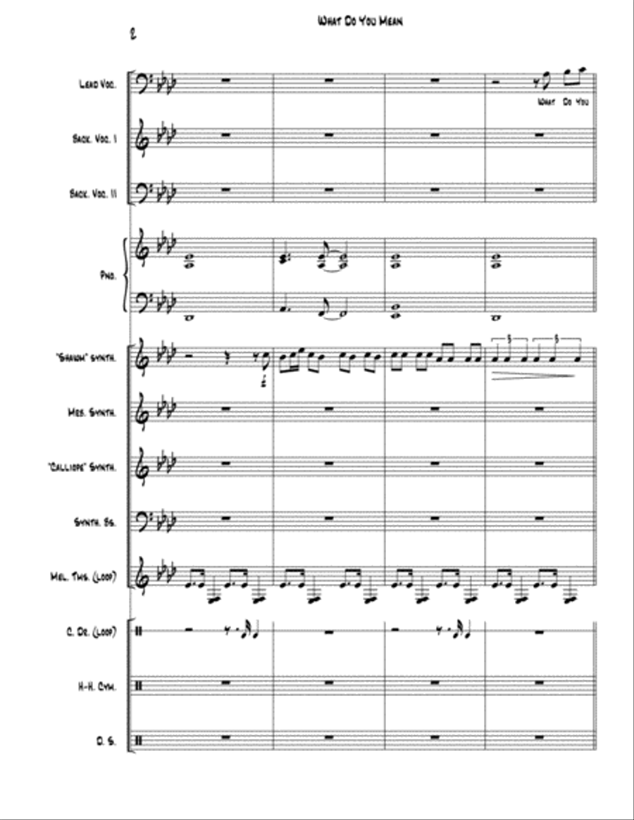 What Do You Mean? Small Ensemble scores gallery preview page 2