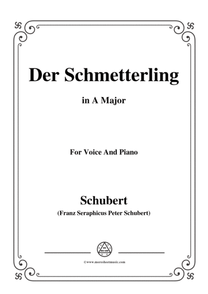 Schubert-Der Schmetterling,Op.57 No.1,in A Major,for Voice&Piano image number null