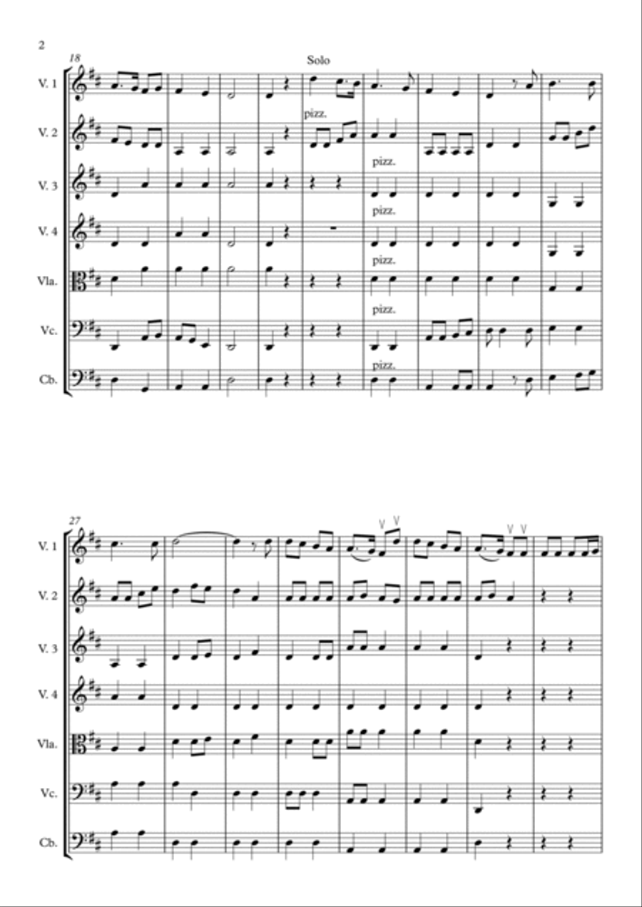 Christmas Medley for string emsemble String Orchestra scores gallery preview page 2