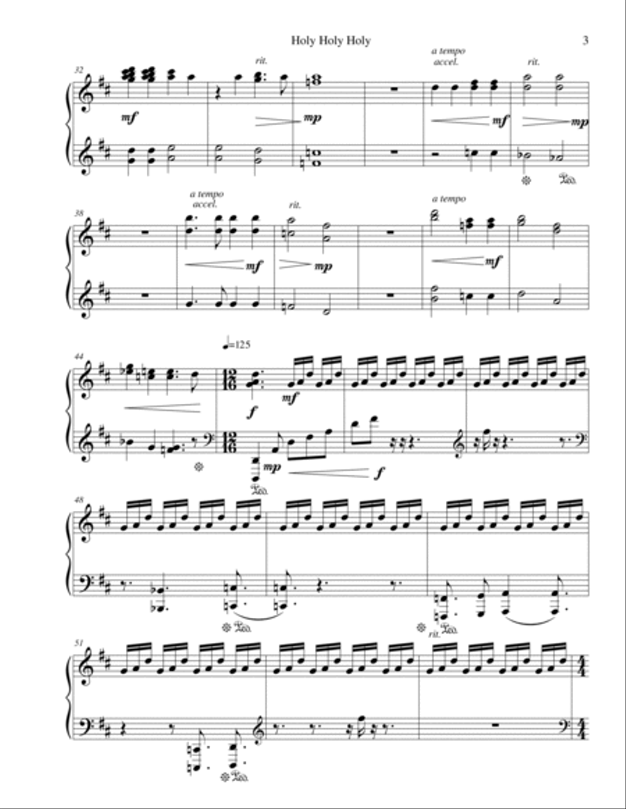 Holy Holy Holy (To Thee We Sing) Piano Solo scores gallery preview page 3