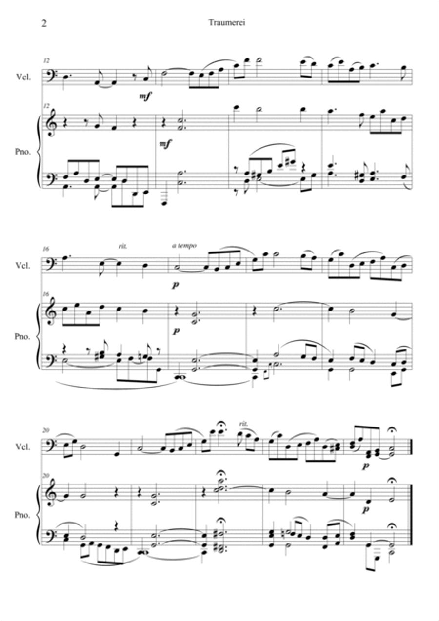 Traumerei Piano scores gallery preview page 2