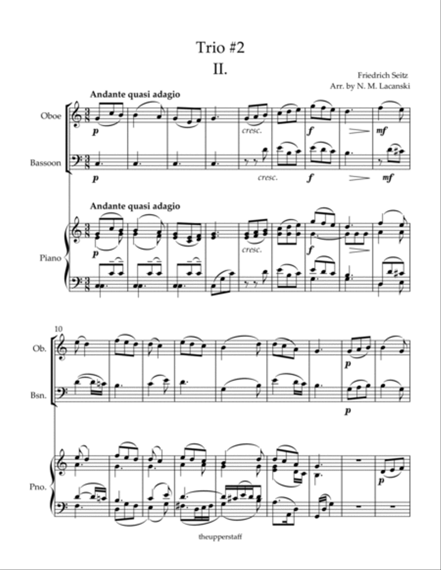 Trio #2 II. Andante quasi adagio Woodwind Duet scores gallery preview page 2