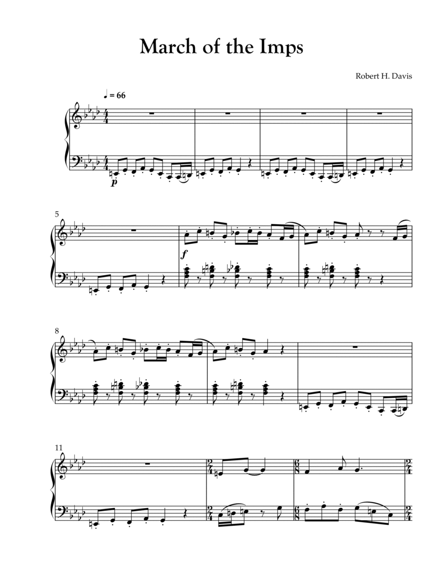 March of the Imps March of the Imps Piano Solo scores gallery preview page 1