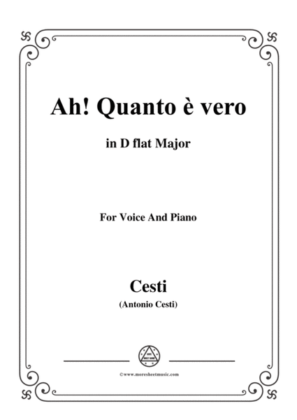 Cesti-Ah! Quanto è vero,from 'Il Pomo d'oro',in D flat Major,for Voice and Piano image number null