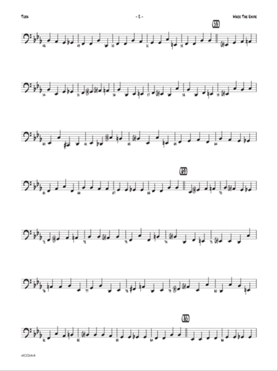 Mack the Knife: Tuba Mack the Knife: Tuba Jazz Ensemble scores gallery preview page 2